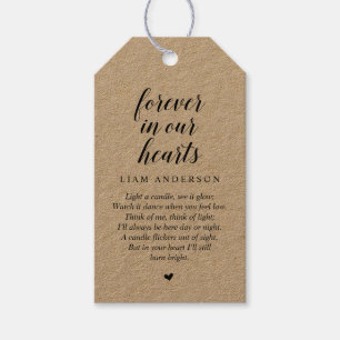 Modern Classy Black, Funeral Memorial Service Gift Tags