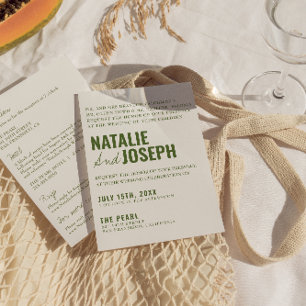 Modern Classy Bright Colourful All In One Wedding Invitation