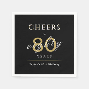 Modern classy cheers to 80 years birthday party napkin