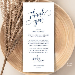 Modern Classy Dinner Place Setting Thank You Card