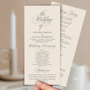 Modern Classy Elegant Wedding Ceremony Programme