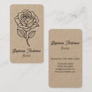 Modern Classy Floral Pattern Florist Business Card