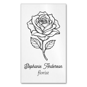 Modern Classy Floral Pattern Florist Magnetic Business Card
