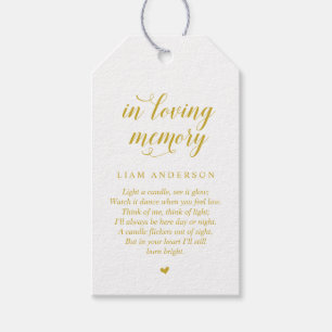 Modern Classy Gold, Funeral Memorial Service Gift Tags