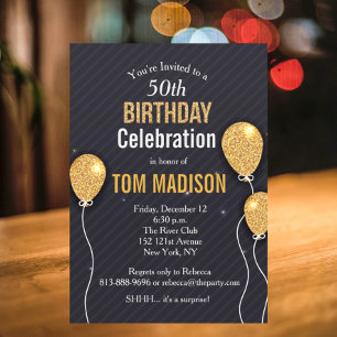 Modern Classy Male's ANY AGE Birthday Invitation