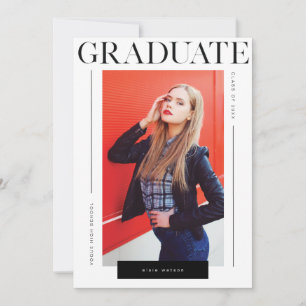 Modern Classy Minimal & Chic Photo Graduation Announcement