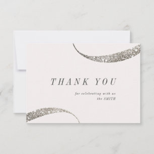 Modern classy minimalist all white party thank you card