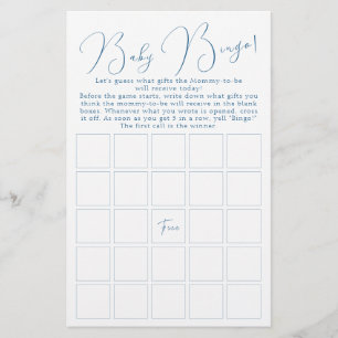 Modern Classy Minimalist Baby Bingo Game Flyer