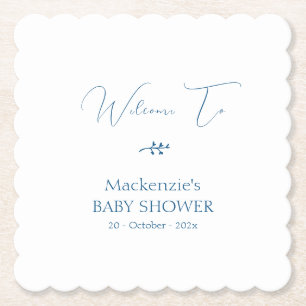 Modern Classy Minimalist Baby Shower Paper Coaster