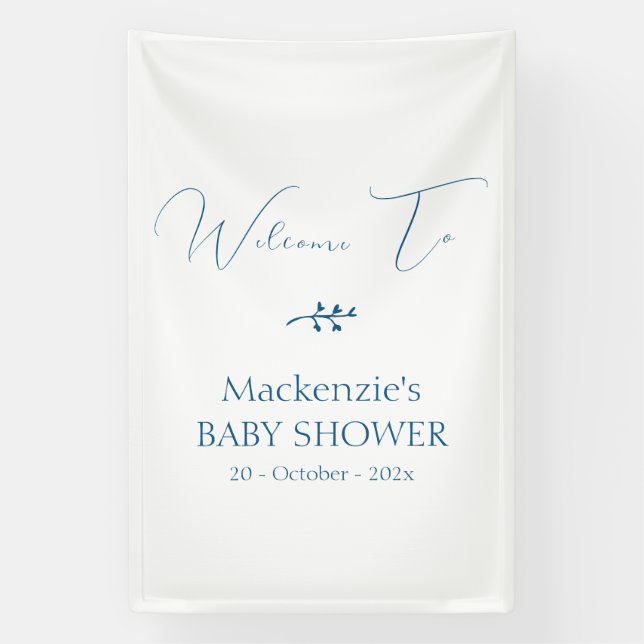 Modern Classy Minimalist Baby Shower Vertical Banner (Vertical)