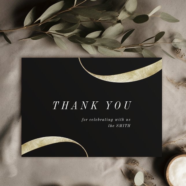Modern classy minimalist faux gold foil thank you card (Modern classy minimalist faux gold foil thank you card)