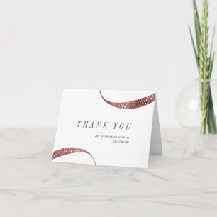 Modern classy minimalist rose gold glitter thank you card