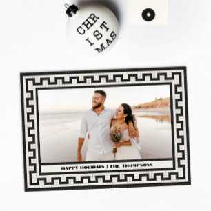 Modern Classy Mosaic Tile Christmas Photo Card