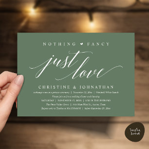 Modern Classy Nothing Fancy, Just Love, Reception Invitation