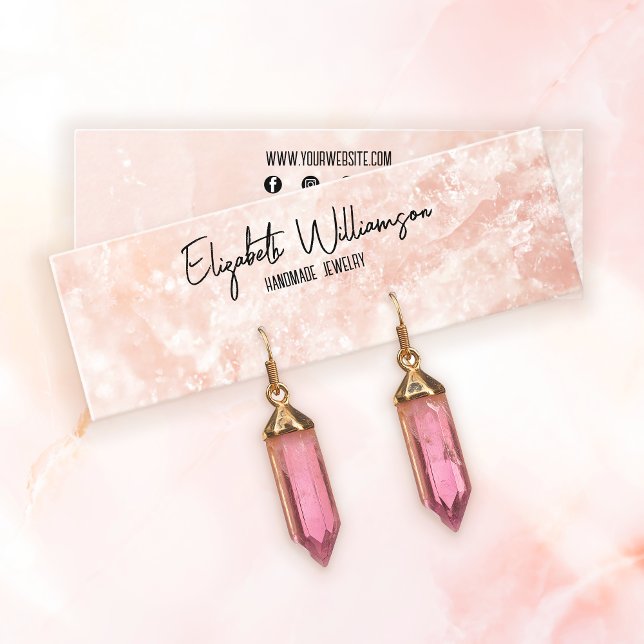 Modern Classy Pink Rose Quartz Jewellery Display Mini Business Card (Creator Uploaded)