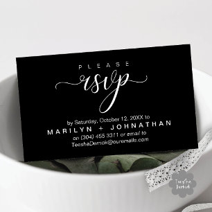 Modern Classy RSVP Wedding Website Reminder Enclosure Card