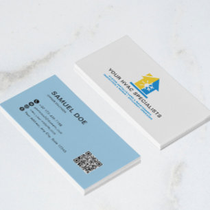 Modern Classy Simple HVAC QR Code  Business Card