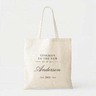 Modern classy typography Mr and Mrs wedding  Tote Bag