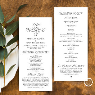 Modern Classy Wedding Ceremony Order Programme