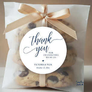 Modern Classy Wedding Dinner Favour Gifts Thank Yo Classic Round Sticker