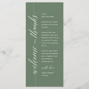Modern Classy Wedding Dinner Thank You Card
