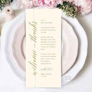 Modern Classy Wedding Dinner Thank You Card