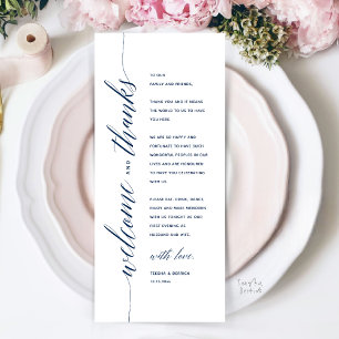 Modern Classy Wedding Dinner Thank You Card