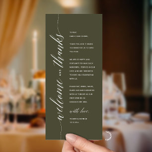 Modern Classy Wedding Dinner Thank You Card