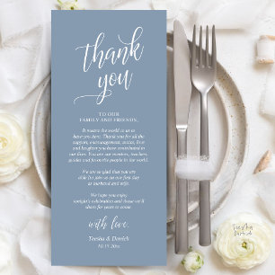 Modern Classy Wedding Dinner Thank You Card