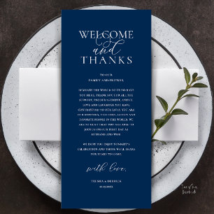 Modern Classy Wedding Reception Thank You Card