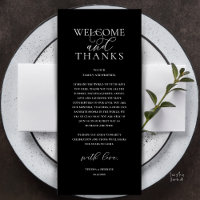 Modern Classy Wedding Reception Thank You Card