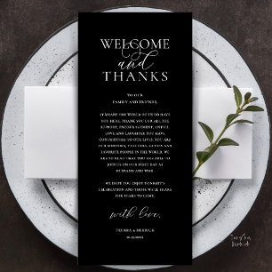 Modern Classy Wedding Reception Thank You Card