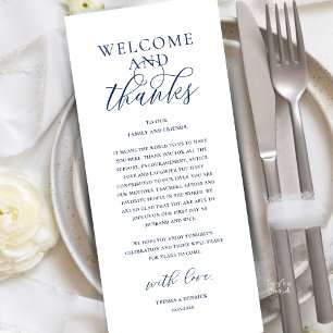 Modern Classy Wedding Reception Thank You Card