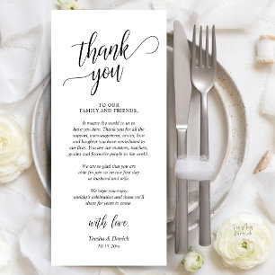 Modern Classy Wedding Reception Thank You Card