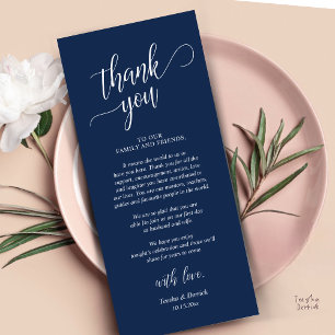 Modern Classy Wedding Reception Thank You Card