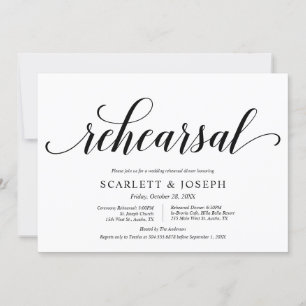 Modern Classy, Wedding Rehearsal and Dinner Invitation