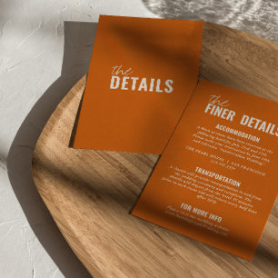 Modern Classy Whimsical Colourful Wedding Details Enclosure Card