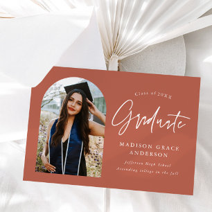 Modern Clay Arch Photo Graduation Announcement