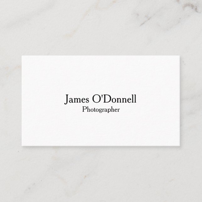 Modern Clean Black & White Business Card (Front)