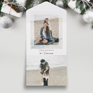 Modern Clean Chic Holiday Photo All-in-One Card