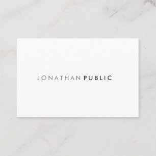 Modern Clean Design Professional Elegant Plain Top Business Card