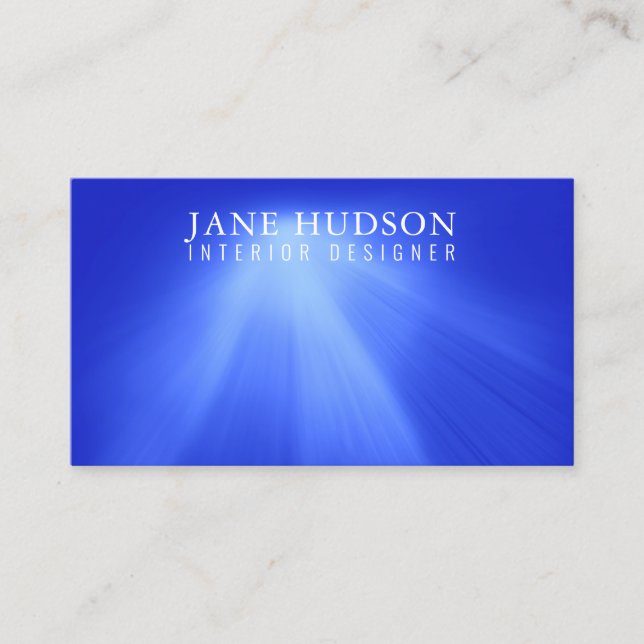 Modern Clean Elegant Design Blue Light Luxurious Business Card (Front)