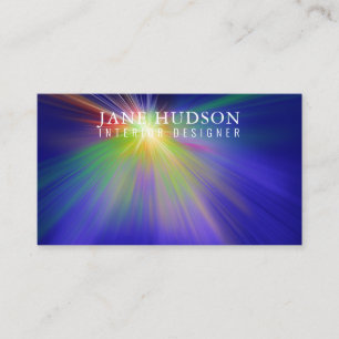 Modern Clean Elegant Design Colourful Light on Blu Business Card