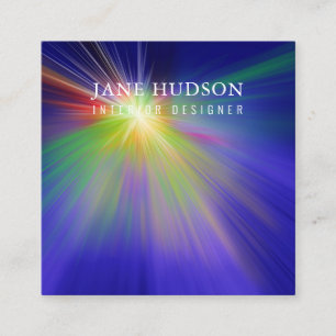 Modern Clean Elegant Design Colourful Light Square Business Card