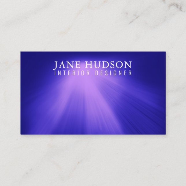 Modern Clean Elegant Design Pink Light on Blue Business Card (Front)