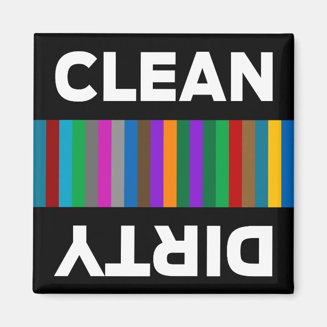 Modern Clean or Dirty Dishwasher Magnet (Front)