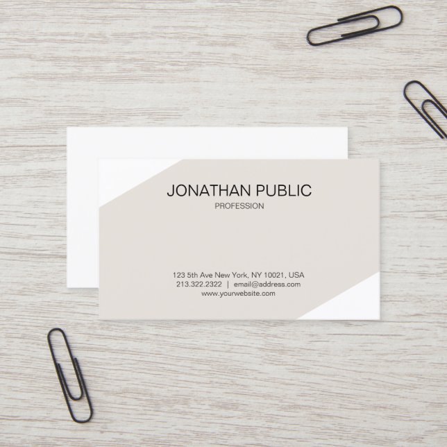 Modern Clean Plain Elegant Consultant Creative Business Card (Front/Back In Situ)