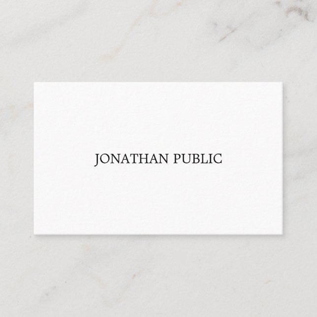 Modern Clean Professional Elegant Plain Trendy Business Card (Front)