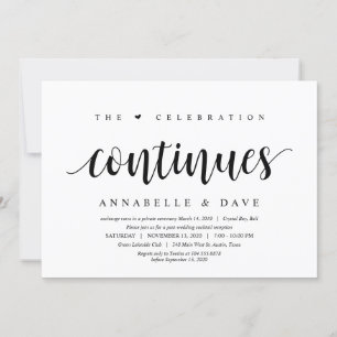 Modern Clean Rustic, Black font, Wedding Elopement Invitation