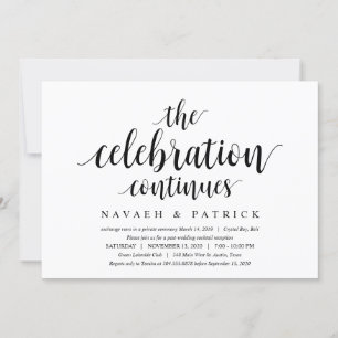 Modern Clean Rustic, Black font, Wedding Elopement Invitation
